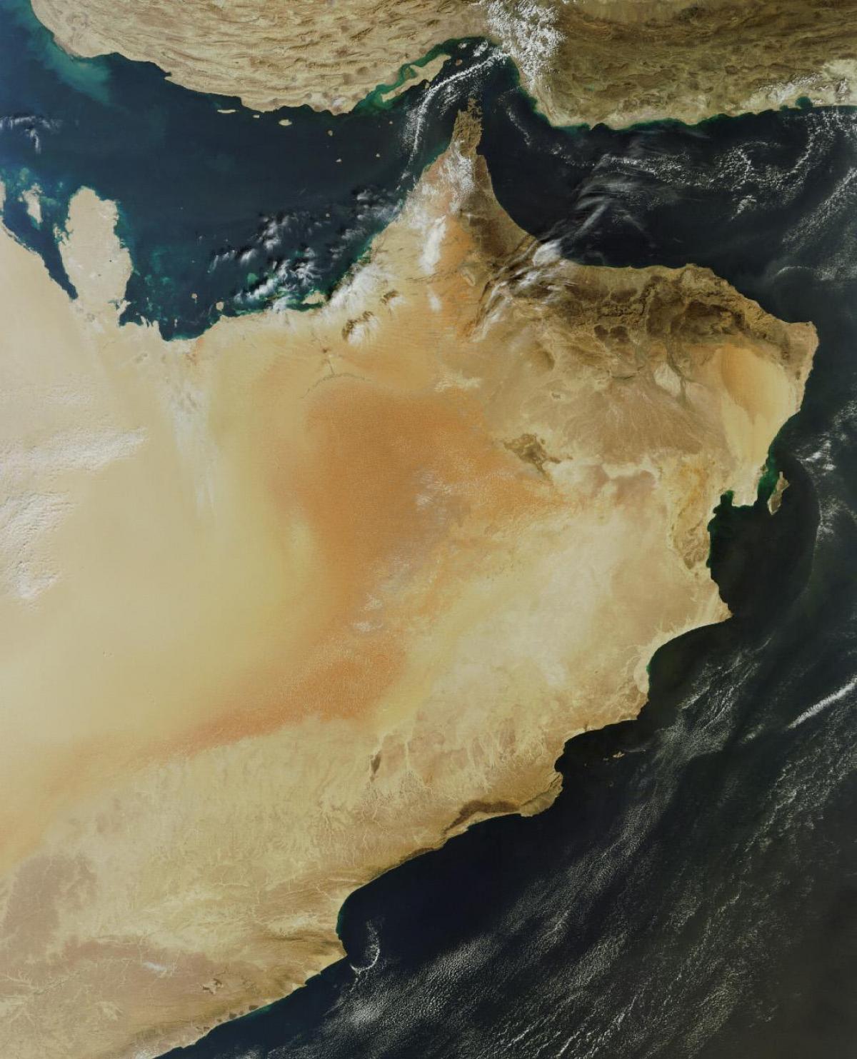 kort af Oman gervitungl