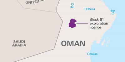 Kort af khazzan Oman