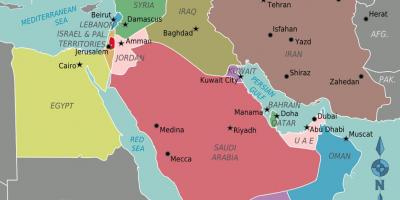 Kort af Oman kort mið-austurlöndum